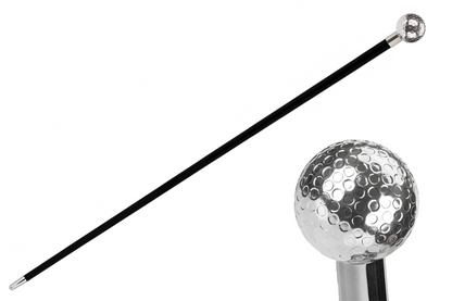 Luxury Golf Ball Handmade Walking Cane with Silver-Plated Handle