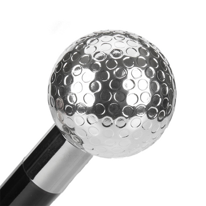 Luxury Golf Ball Handmade Walking Cane with Silver-Plated Handle