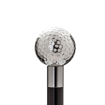 Luxury Golf Ball Handmade Walking Cane with Silver-Plated Handle