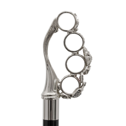 Luxury Brass Knuckle Walking Cane with Swarovski Crystals – Handmade