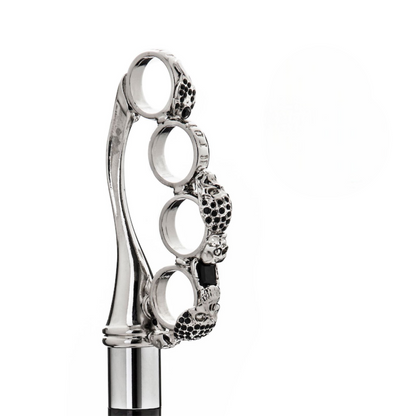 Luxury Brass Knuckle Walking Cane with Swarovski Crystals – Handmade
