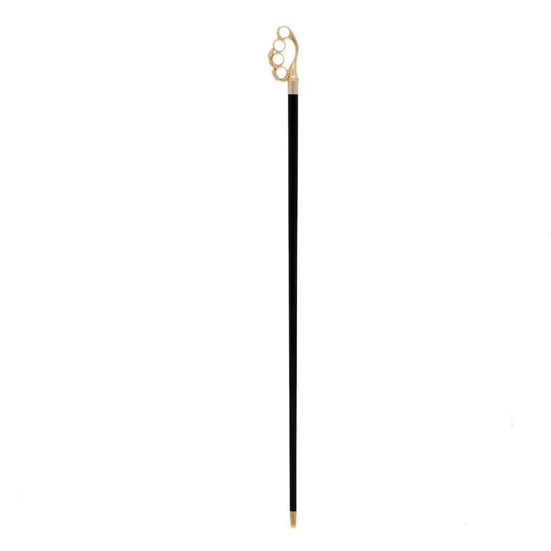 Luxury Brass Knuckles Handmade Walking Cane with Swarovski Crystals