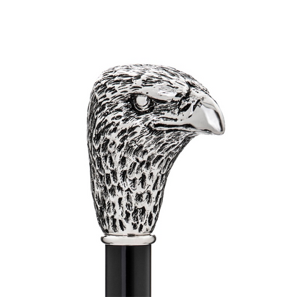 Luxury Silver Eagle Handmade Walking Cane with Silver-Plated Handle