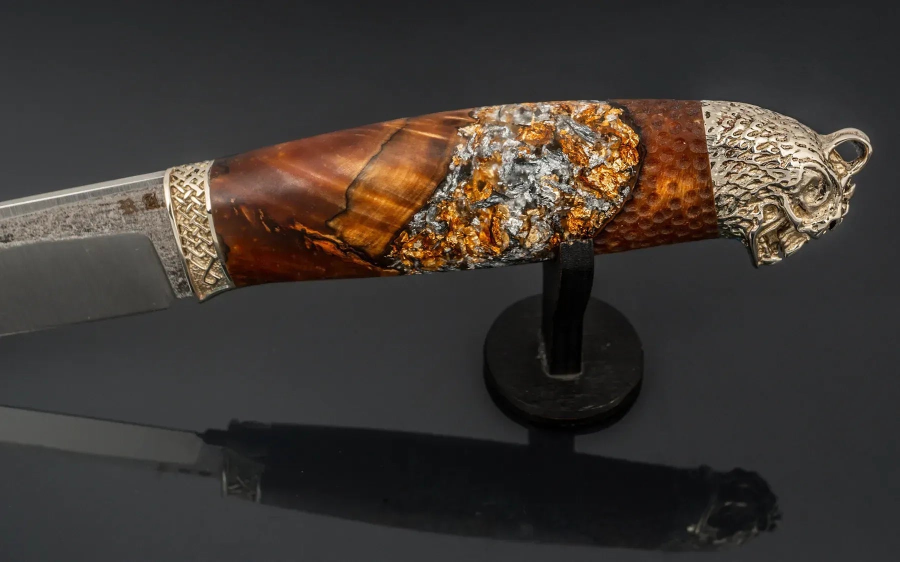 burl maple wood handle knife