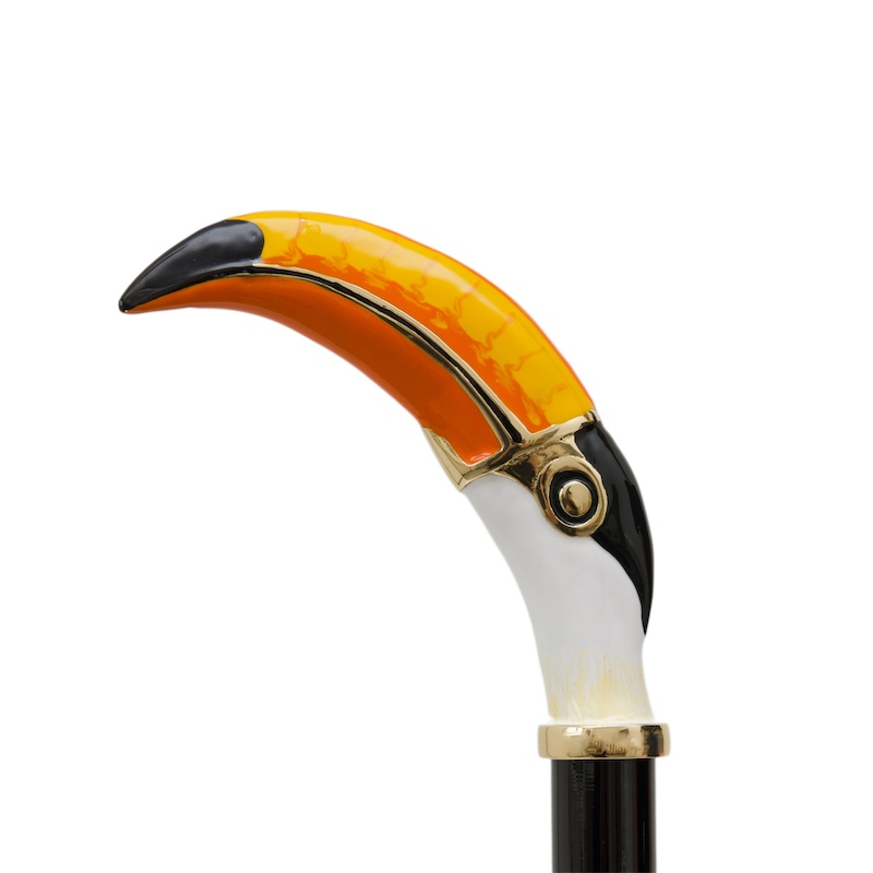Enameled Brass Handle Toucan Shoehorn – Handmade in Italy