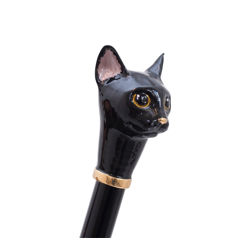 Enameled Brass Handle Black Cat Shoehorn – Handmade in Italy