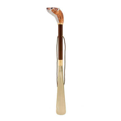 Ermine Enameled Brass Handle Shoehorn – Handmade in Italy