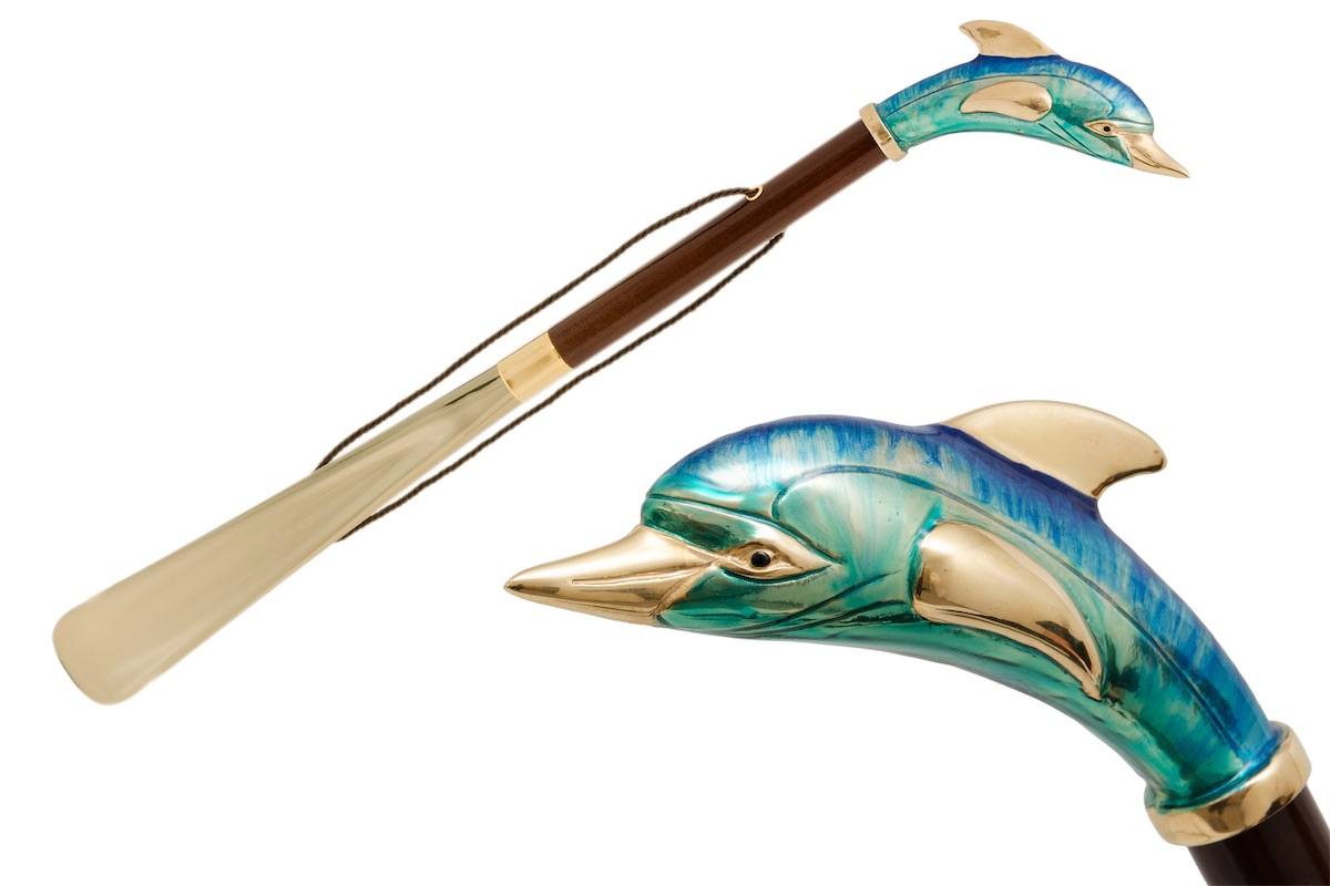 Dolphin Enameled Handle Shoehorn – Luxury Italian Accessory
