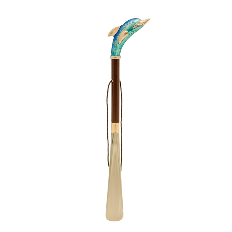 Dolphin Enameled Handle Shoehorn – Luxury Italian Accessory