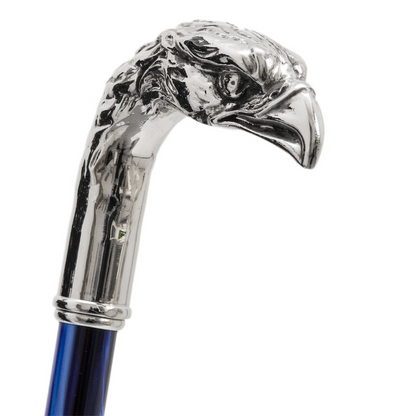 Unique Silver Eagle Handle Blue Shoehorn – Handmade in Italy