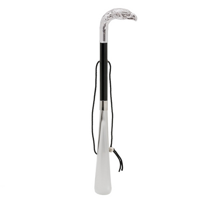 Silver-Plated Resin Handle Silver Eagle Shoehorn – Handmade in Italy