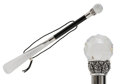Luxury Crystal Ball Handle Shoehorn – Handmade in Italy