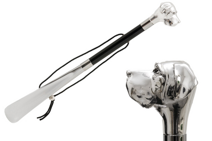Handmade Luxury Dog-Inspired Handle Silver Labrador Shoehorn