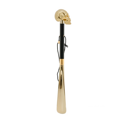 Gold Skull Gilt Resin Handle Shoehorn – Handmade in Italy