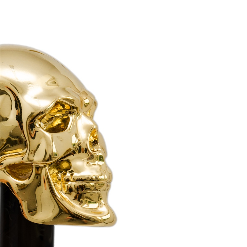 Gold Skull Gilt Resin Handle Shoehorn – Handmade in Italy