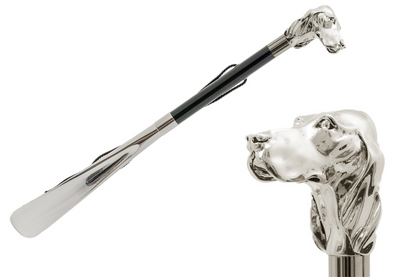 Silver Dog Silver Plated Resin Handle Shoehorn – Handmade in Italy