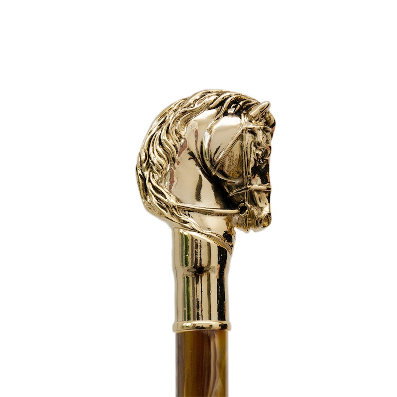 Elegant Gold Horse Handle Shoehorn – Handcrafted in Italy