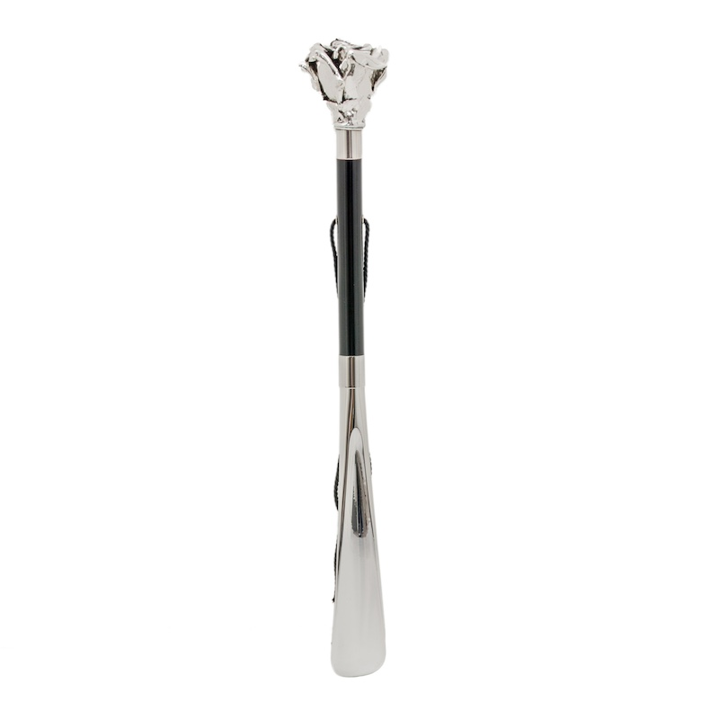 Luxury Design Silver Rose Handle Shoehorn – Handmade in Italy