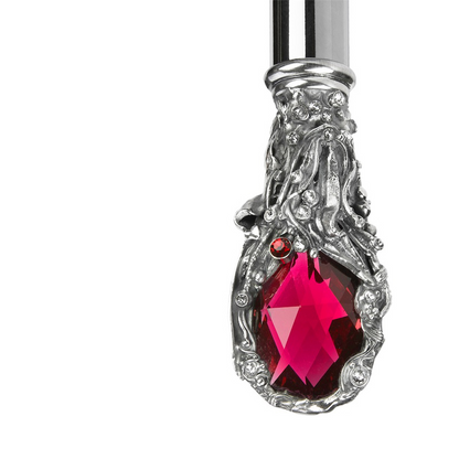 Red Gem Brass Handle Shoehorn – Elegant Handmade Italian Tool