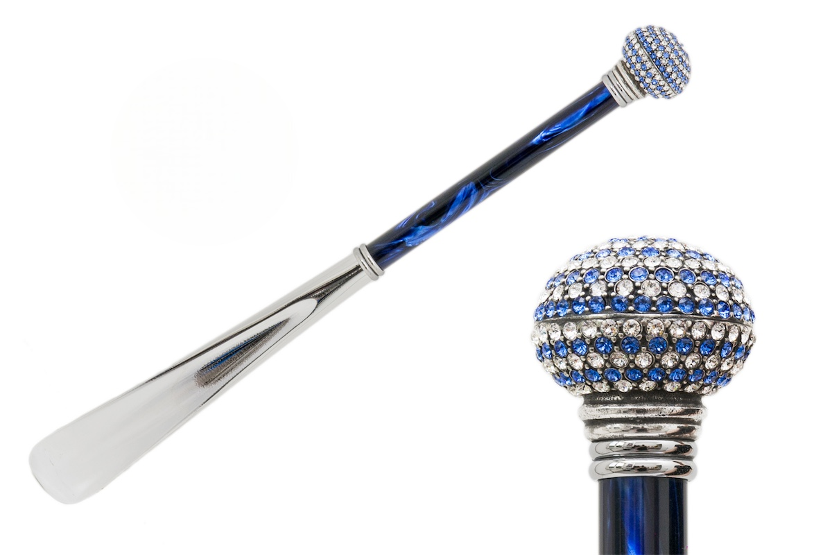 Designer Bicolor Swarovski Handle Shoehorn – Handmade in Italy