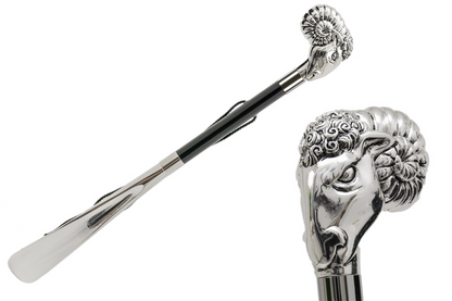 Silver Ram Silver Plated Resin Handle Shoehorn – Handmade in Italy