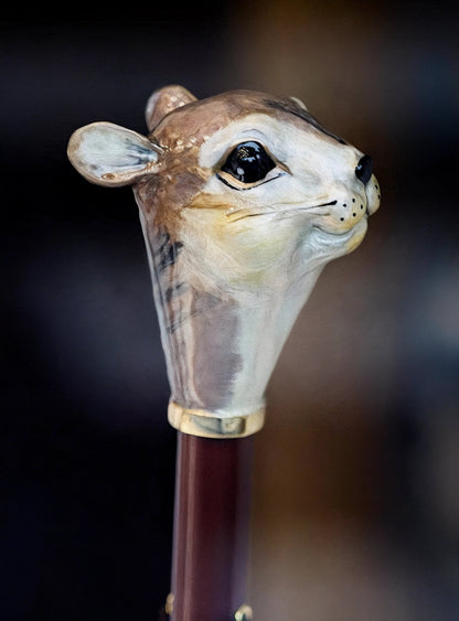 Squirrel Umbrella – Luxury Enameled Brass Handle, Handmade in Italy