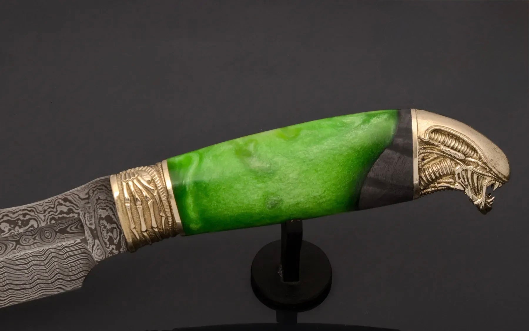 epoxy burl wood art knife