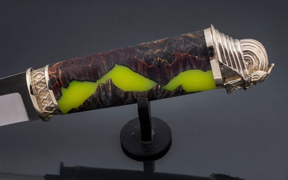 epoxy resin burl wood knife art