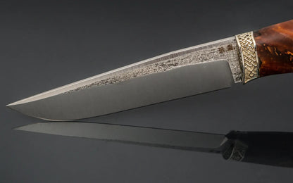 figured wood handle handmade knife
