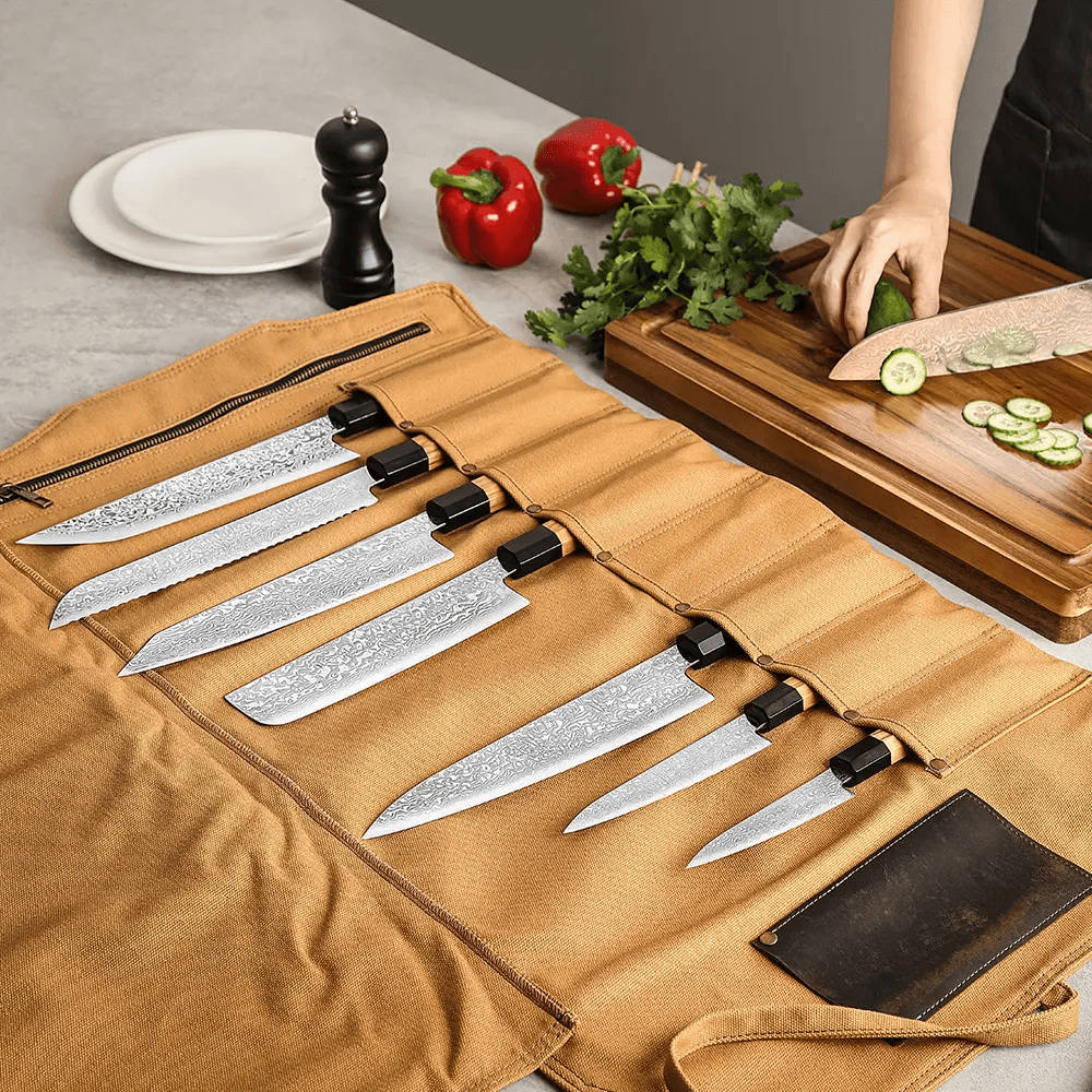 Professional Canvas Knife Roll Case – 8 Slots