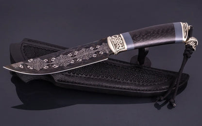 mosaic damascus handmade knife
