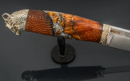 natural burl wood texture knife
