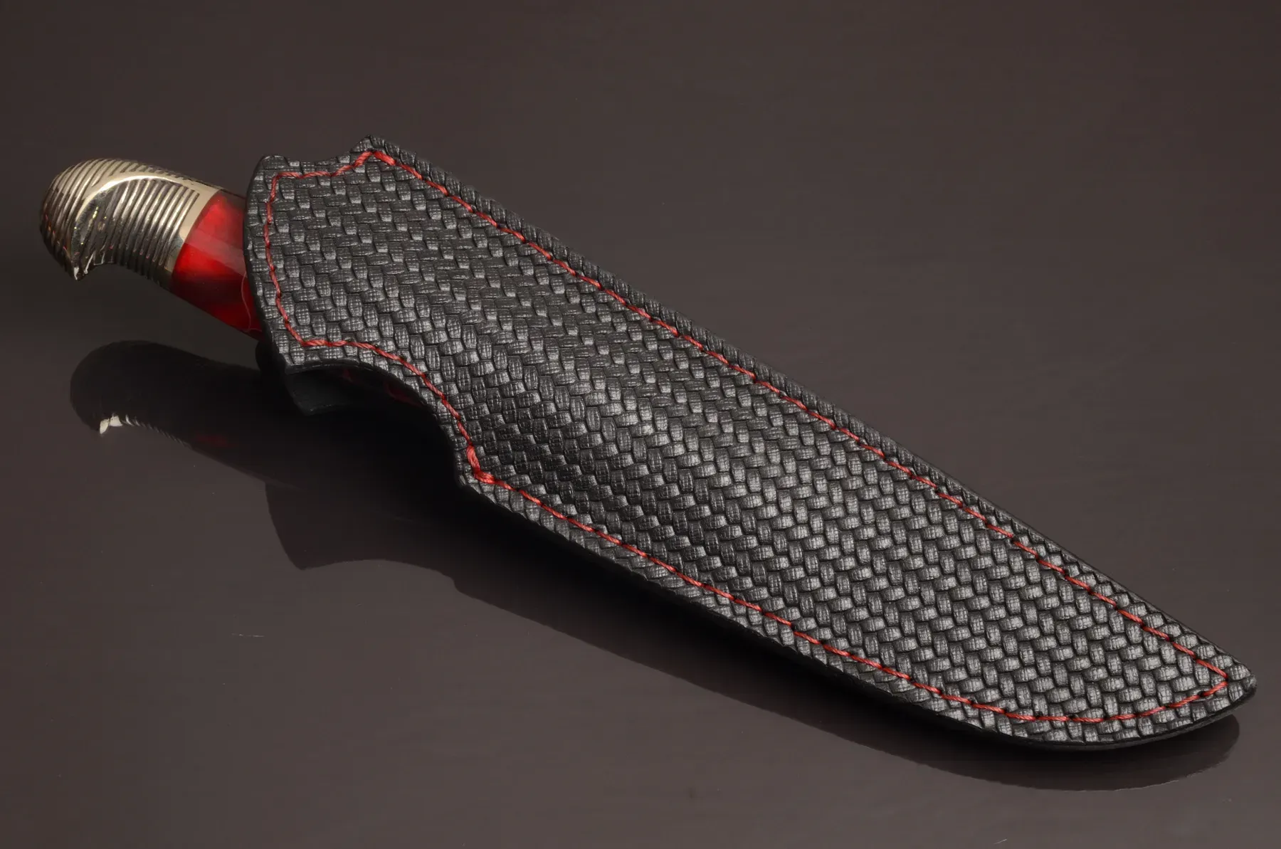 Red Designer Brutal Knife with a Strong Character - Elegant Knives