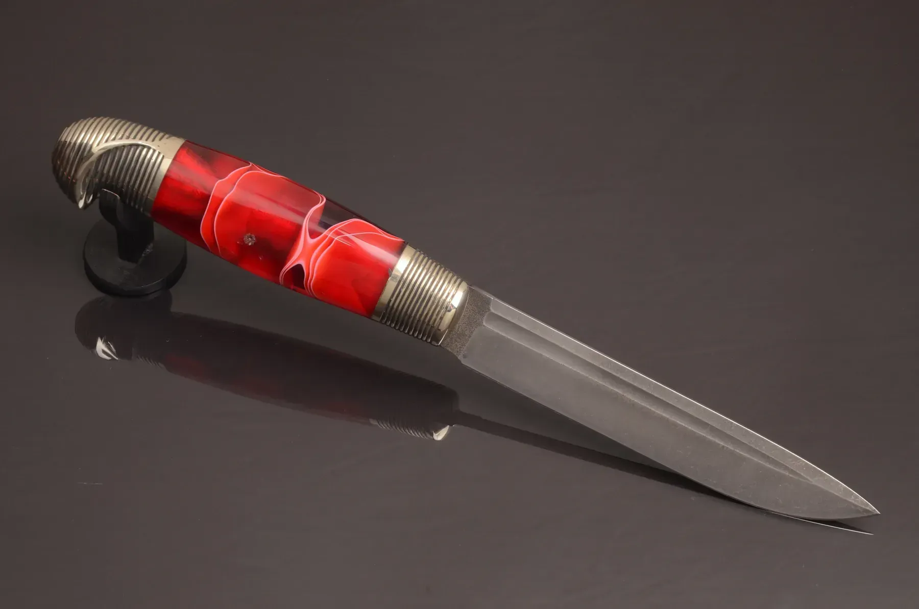 Collectible Knife with N690 Stainless Steel Blade and Acrylic Handle
