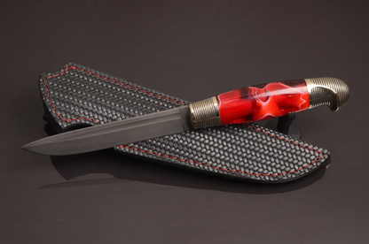 Red Designer Brutal Knife with a Strong Character - Elegant Knives