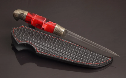 Red Designer Brutal Knife with a Strong Character - Elegant Knives