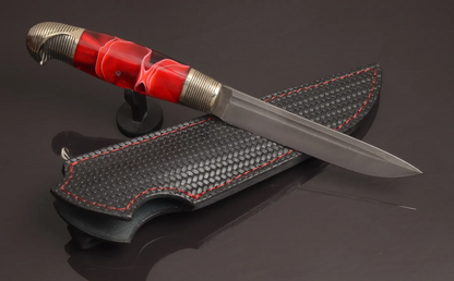 Red Designer Brutal Knife with a Strong Character - Elegant Knives
