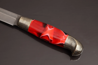 Red Designer Brutal Knife with a Strong Character - Elegant Knives