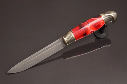 Red Designer Brutal Knife with a Strong Character - Elegant Knives