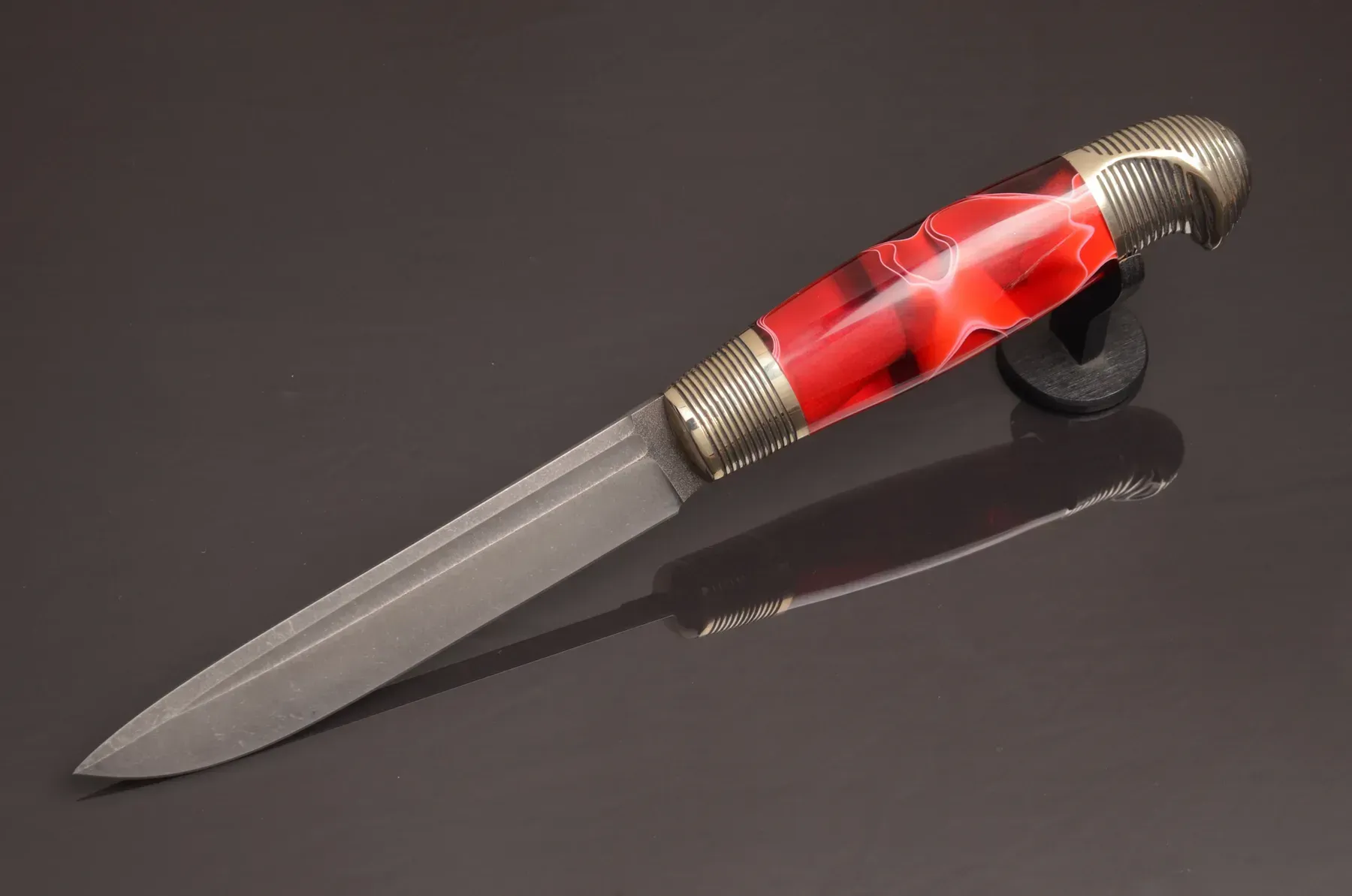 Collectible Knife with N690 Stainless Steel Blade and Acrylic Handle