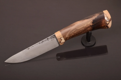 Handmade Exclusive Knife with Stabilized Walnut Handle