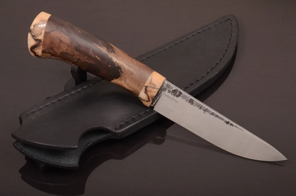 Handmade Exclusive Knife with Stabilized Walnut Handle