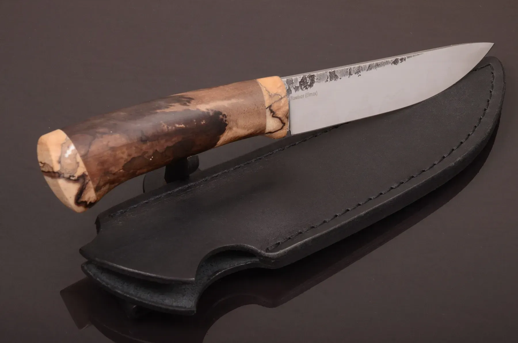 Handmade Exclusive Knife with Stabilized Walnut Handle