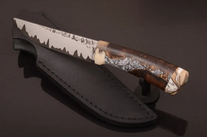 Exclusive S390 Knife with Hybrid Handle and Leather Sheath