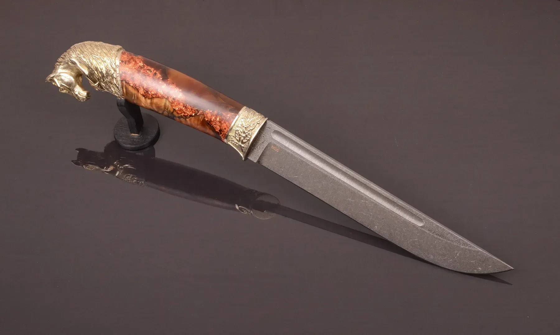 Exclusive Handmade Knife with Artistic Casting and N690 Steel Blade