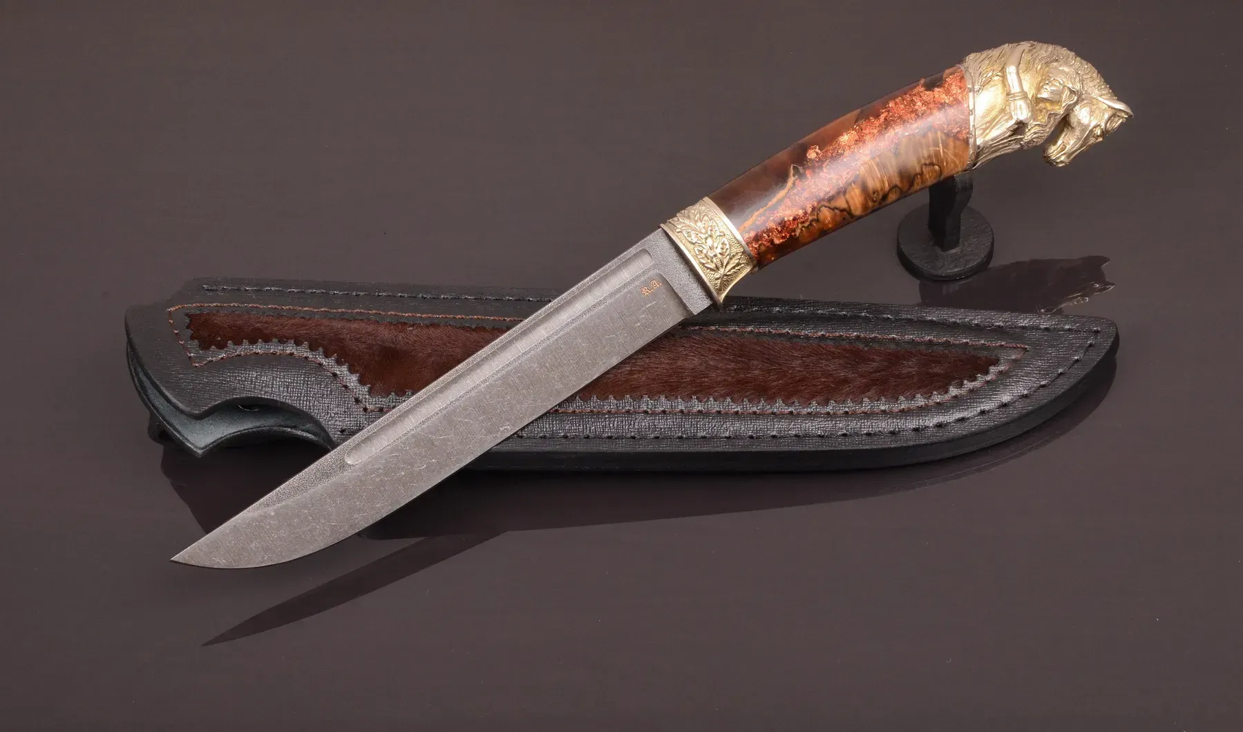 Exclusive Handmade Knife with Artistic Casting and N690 Steel Blade