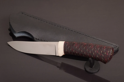 Handmade Designer Knife with Stabilized Hornbeam Handle - Elegant Knives