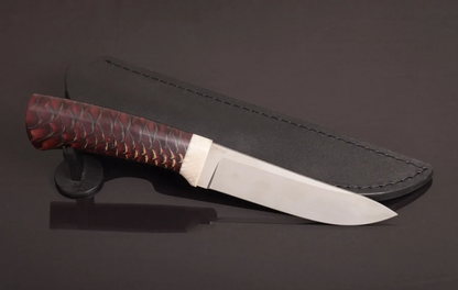 Handmade Designer Knife with Stabilized Hornbeam Handle - Elegant Knives