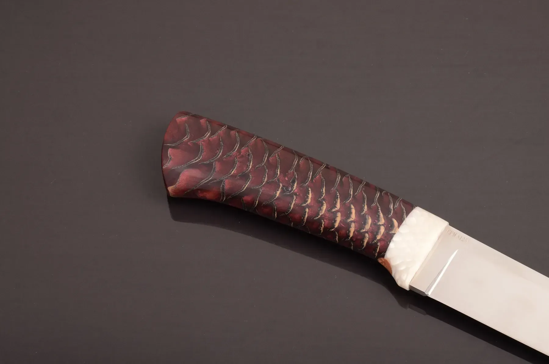 Handmade Designer Knife with Stabilized Hornbeam Handle - Elegant Knives