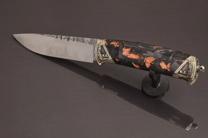 Exclusive Collectible Knife with Carbon Handle and Python Leather Sheath